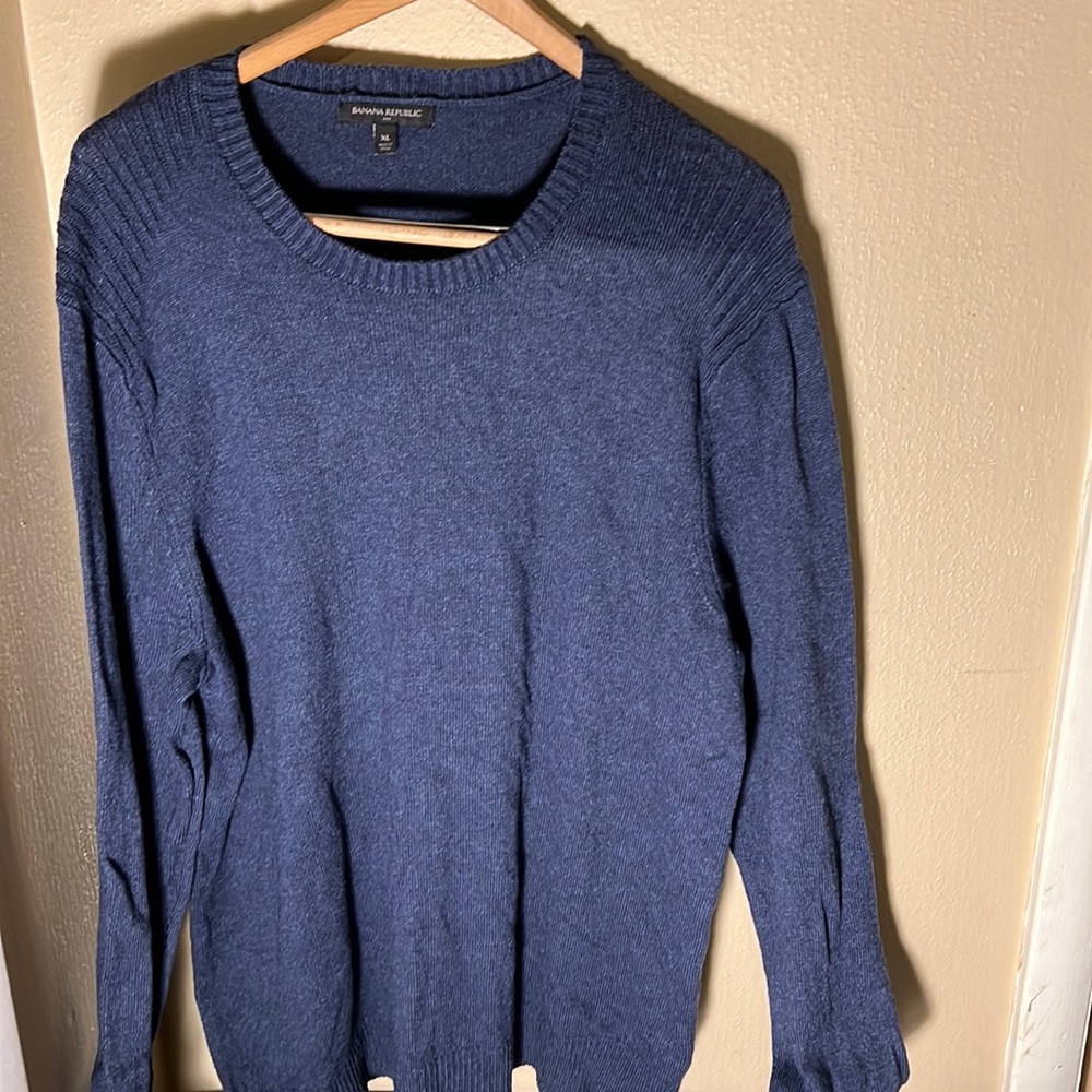 Banana Republic Mens Crewneck Sweater Color Blue Size XL